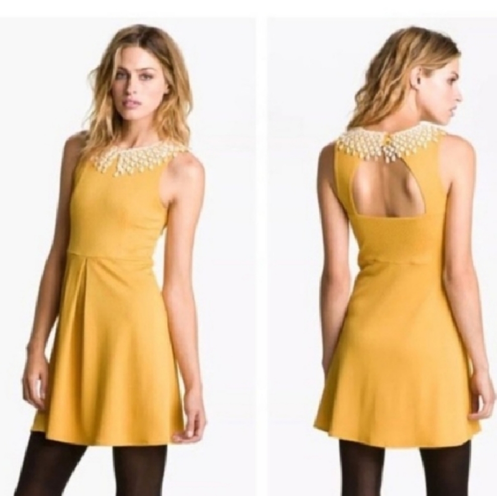 Free People Crochet Collar Dress